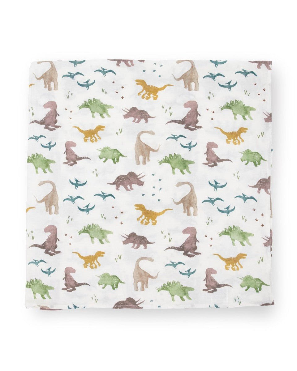 Couverture d'emmaillotage en tricot extensible - Dino Pals - Couvertures - Boutique LeoLudo - Little Unicorn