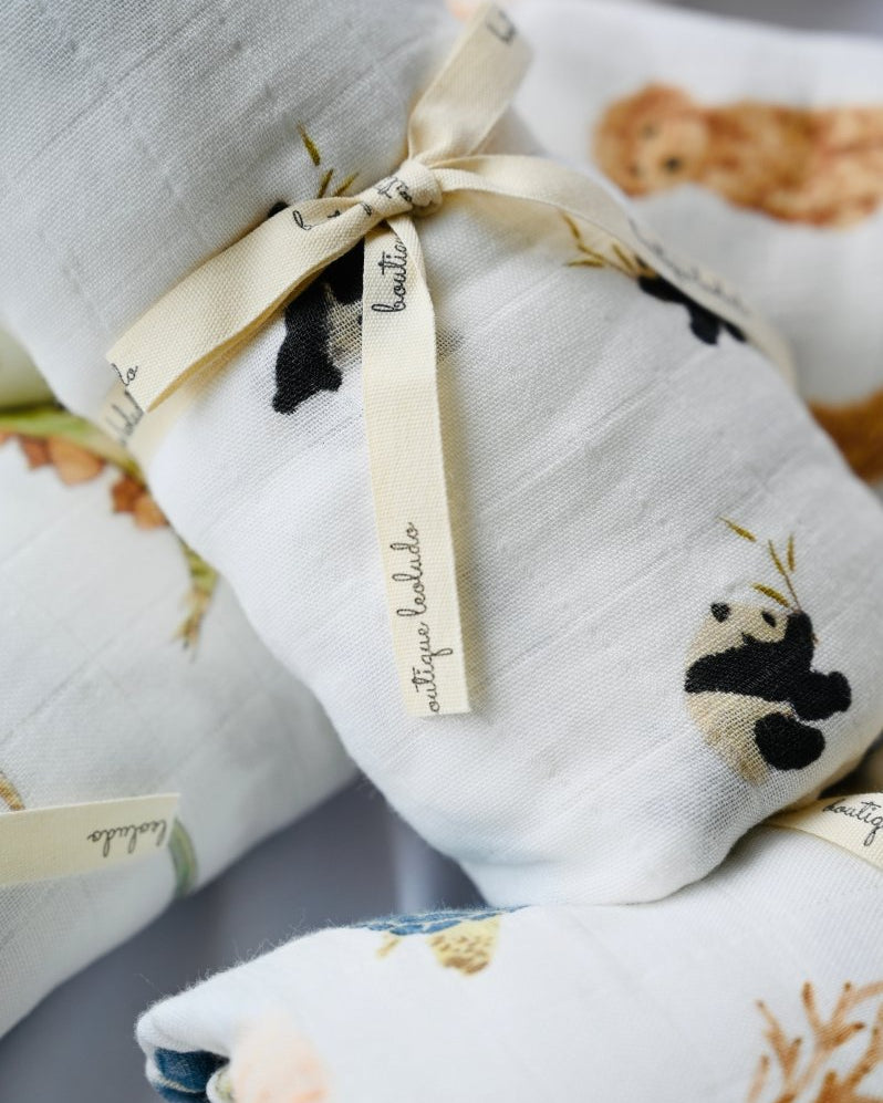 Couverture en mousseline de bambou – Pandas -Couvertures- Boutique LeoLudo-LeoLudo