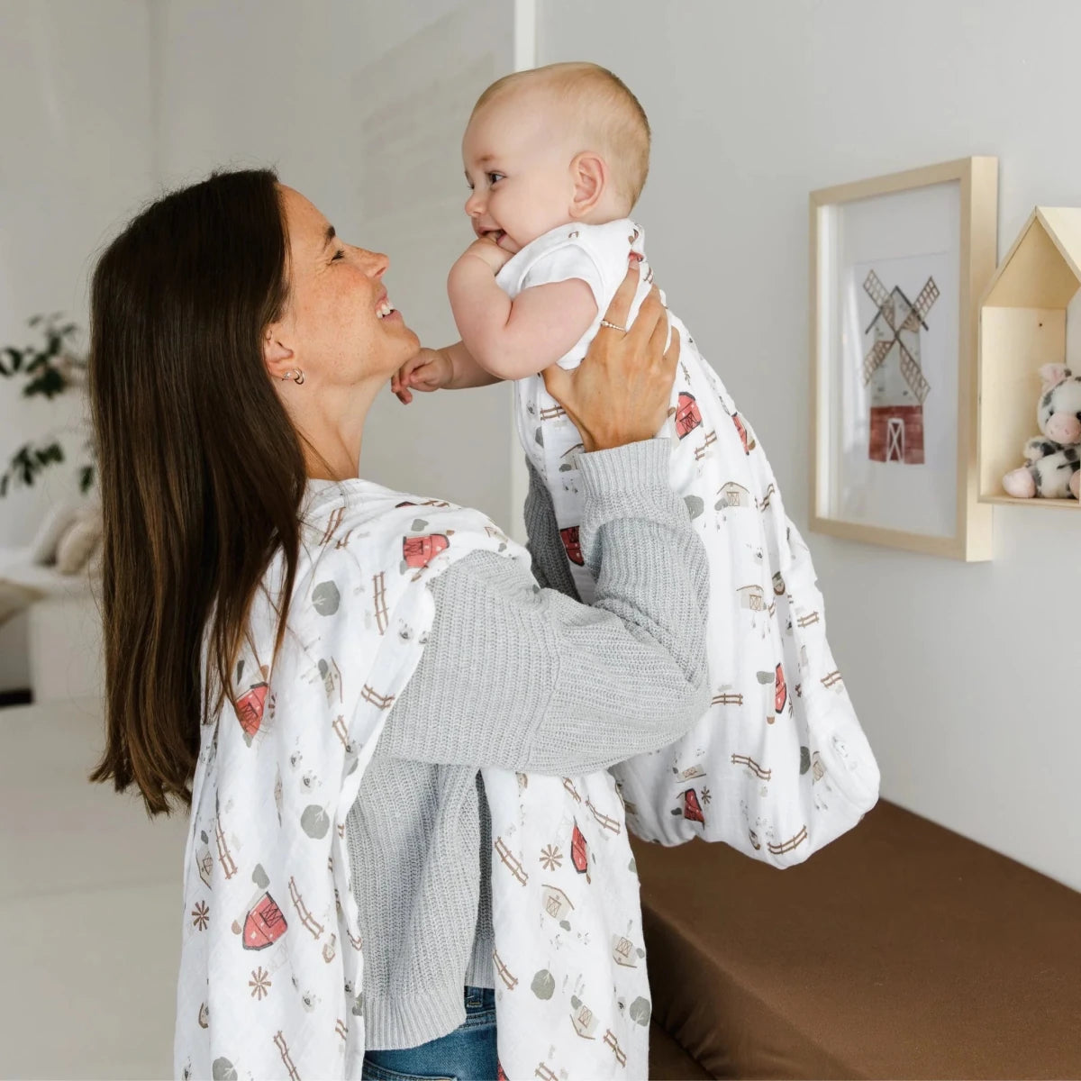 Couverture mousseline coton - Ferme - Couvertures - Boutique LeoLudo - Perlimpinpin