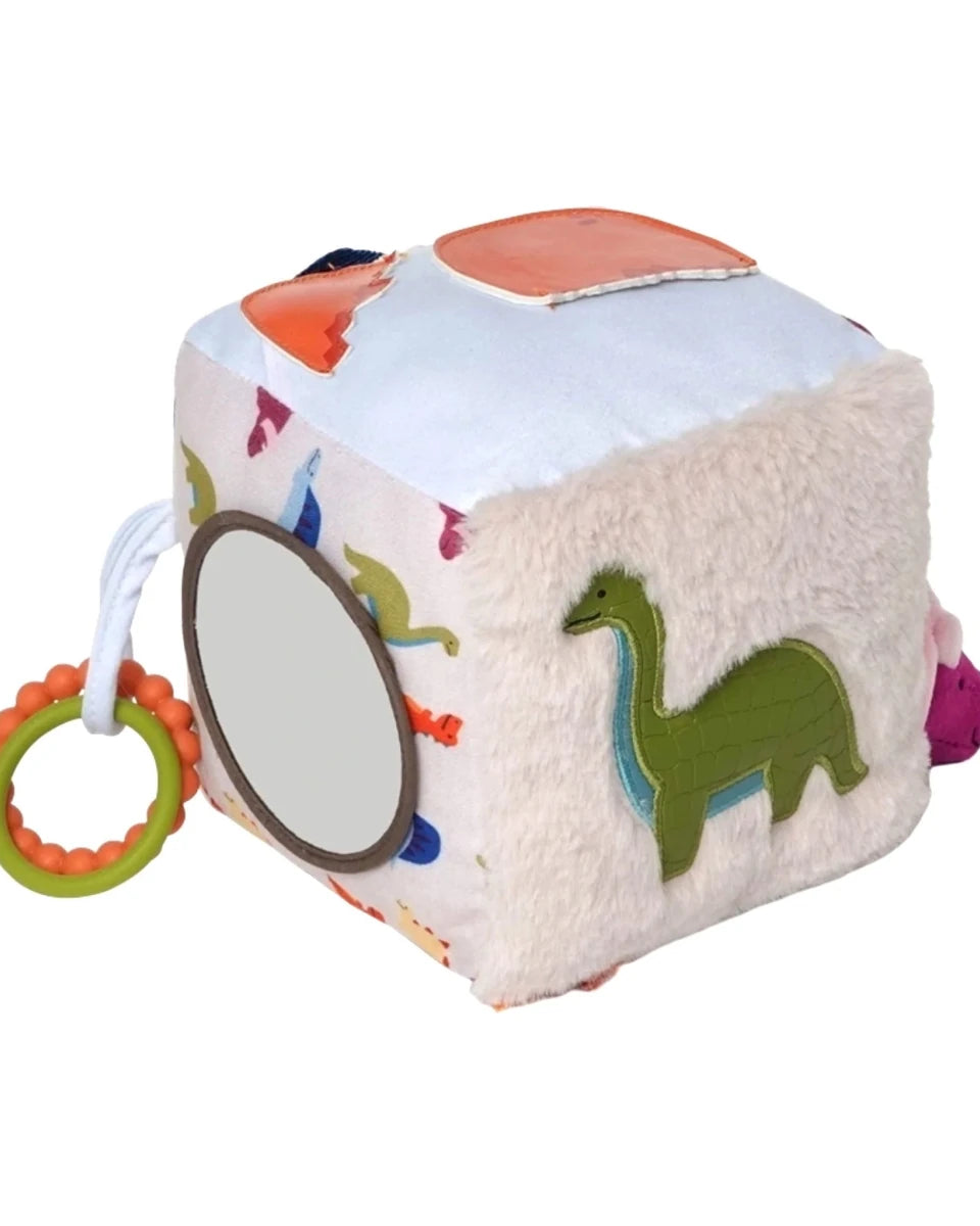 Cube d'activités sensorielles en tissu - Dino - Jouets d'éveil - Boutique LeoLudo - Little Big Friends