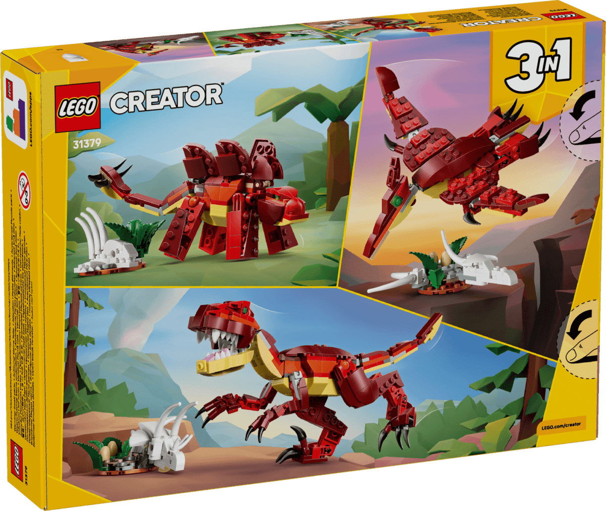 Dinosaure féroce 3 - en - 1 – LEGO Creator (283 pcs) - Jeux de construction - Boutique LeoLudo - LEGO