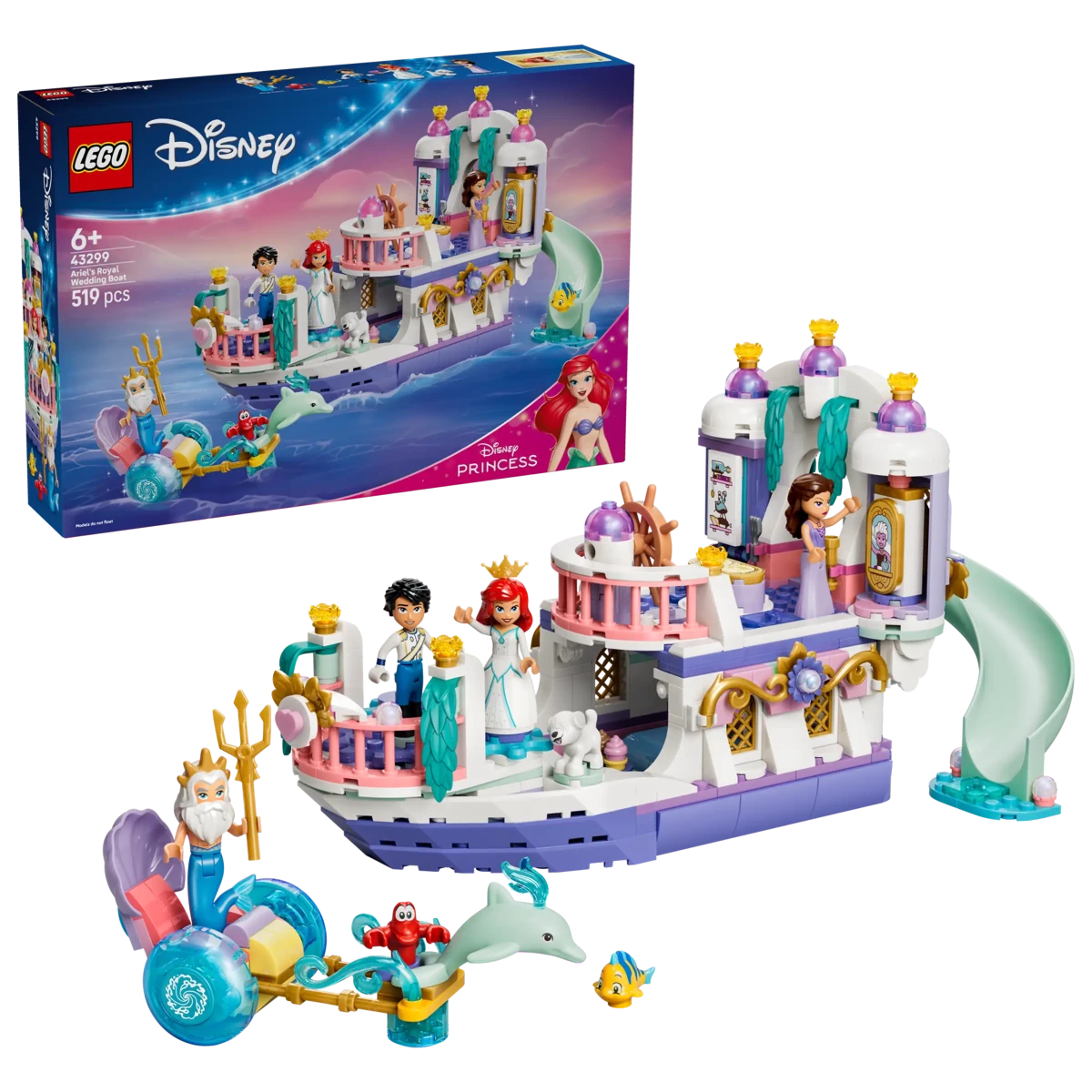 Disney - Le bateau du mariage royal d'Ariel – LEGO® -Ensembles de jeu- Boutique LeoLudo-LEGO