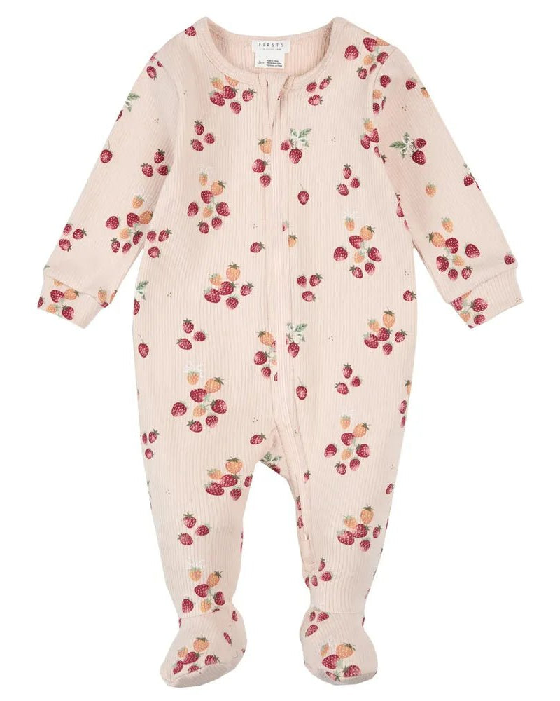 Dormeuse gaufrée - Fraise (0 - 12M) - Vêtements - Boutique LeoLudo - Petit Lem