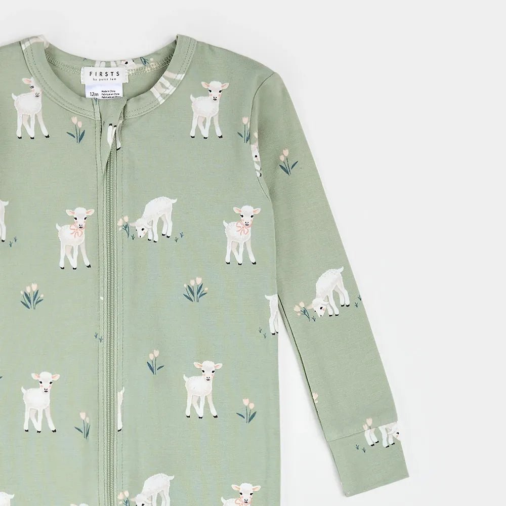 Dormeuse sauge - Petit Agneau (0 - 12M) - Vêtements - Boutique LeoLudo - Petit Lem