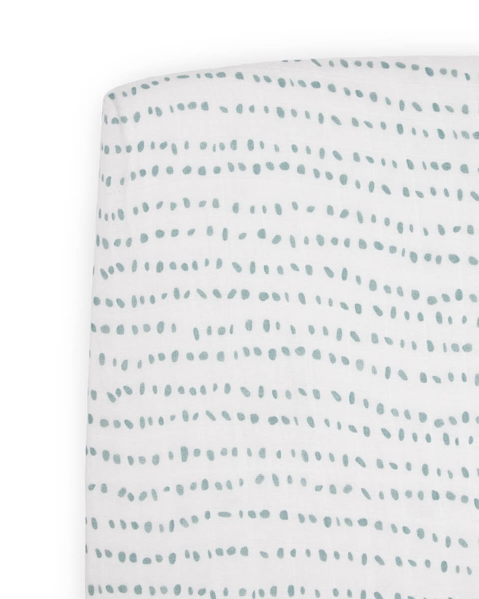 Drap contour en mousseline pour lit de bébé - Rayé - Literie - Boutique LeoLudo - Little Unicorn