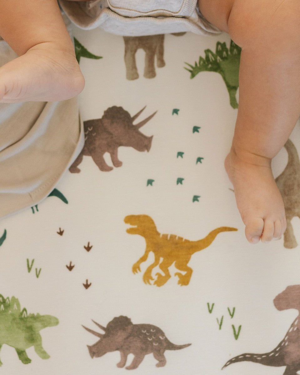 Drap de lit en tricot extensible - Dino Pals - Literie - Boutique LeoLudo - Little Unicorn