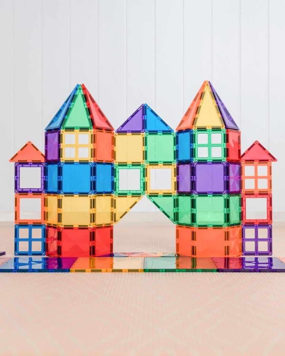 Tuiles magnétiques Rainbow Pack de départ (60 pcs)-Connetix-Boutique LeoLudo