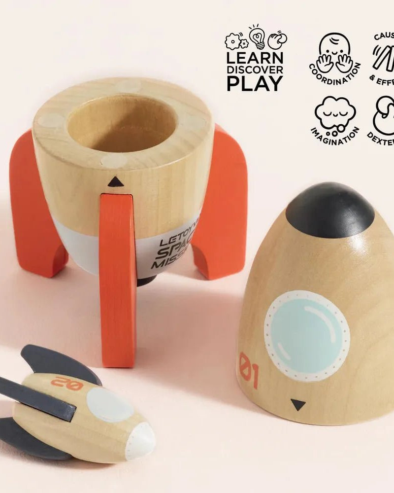 Duo de fusées magnétiques en bois - Véhicules de jeu - Boutique LeoLudo - Le Toy Van