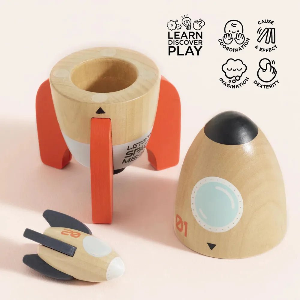 Duo de fusées magnétiques en bois - Véhicules de jeu - Boutique LeoLudo - Le Toy Van
