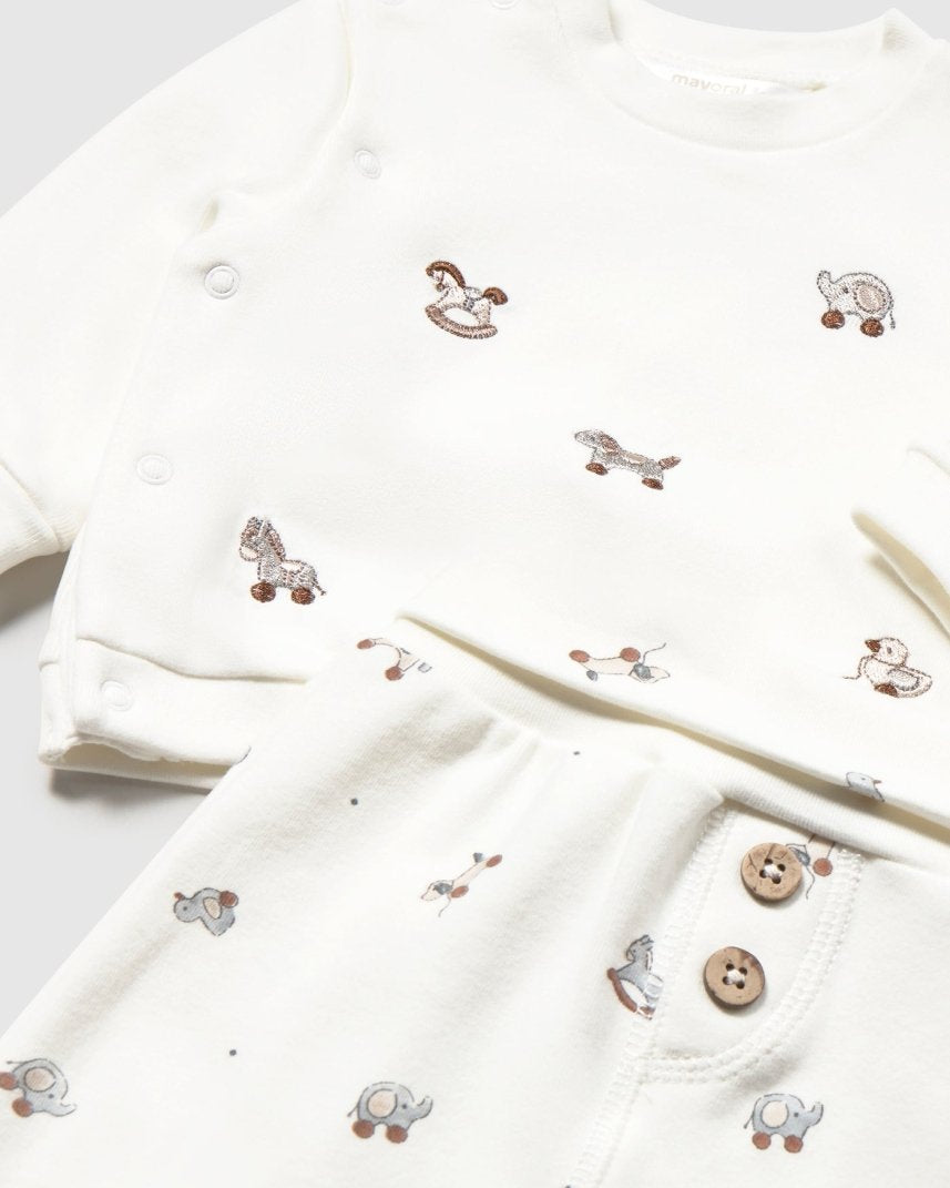 Ensemble 4 pièces en coton Mayoral – Gris brume -Vêtements- Boutique LeoLudo-Mayoral