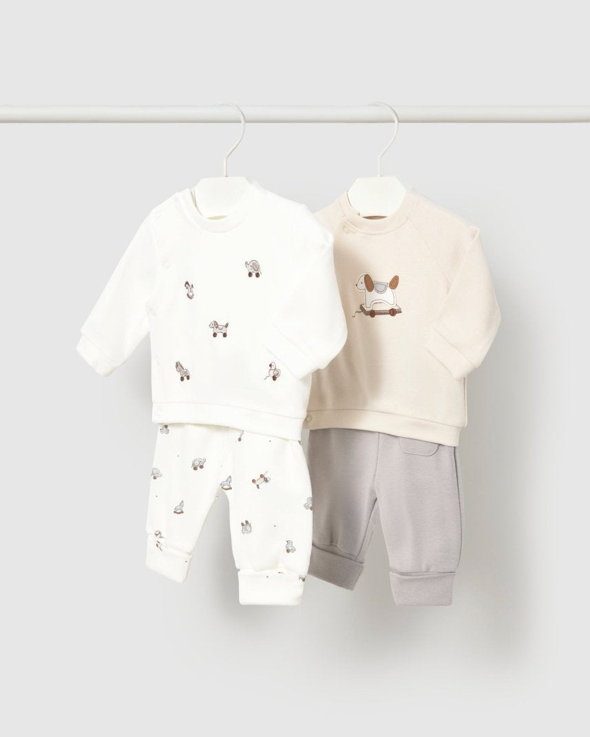 Ensemble 4 pièces en coton Mayoral – Gris brume -Vêtements- Boutique LeoLudo-Mayoral