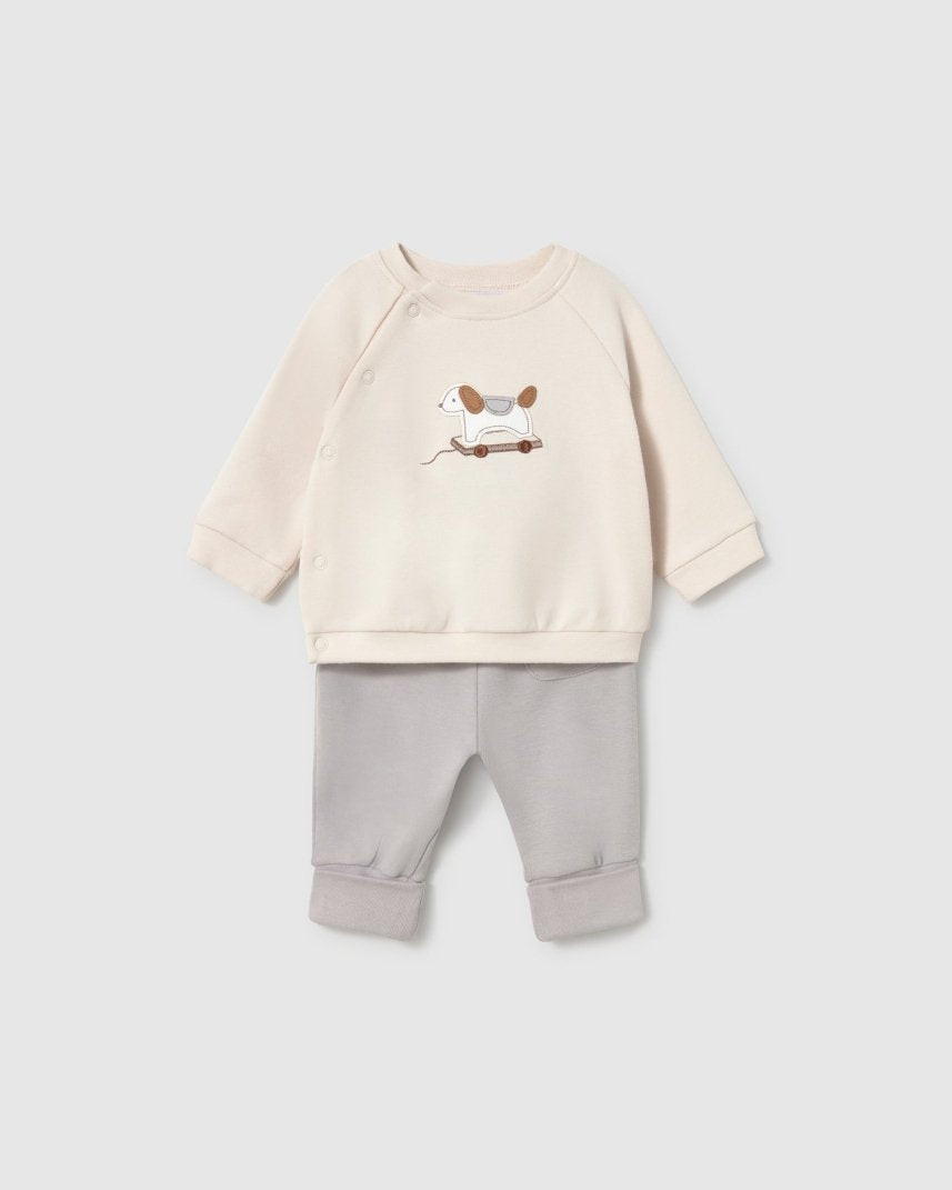Ensemble 4 pièces en coton Mayoral – Gris brume -Vêtements- Boutique LeoLudo-Mayoral