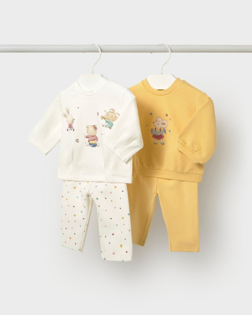 Ensemble 4 pièces en coton Mayoral – Jaune -Vêtements- Boutique LeoLudo-Mayoral
