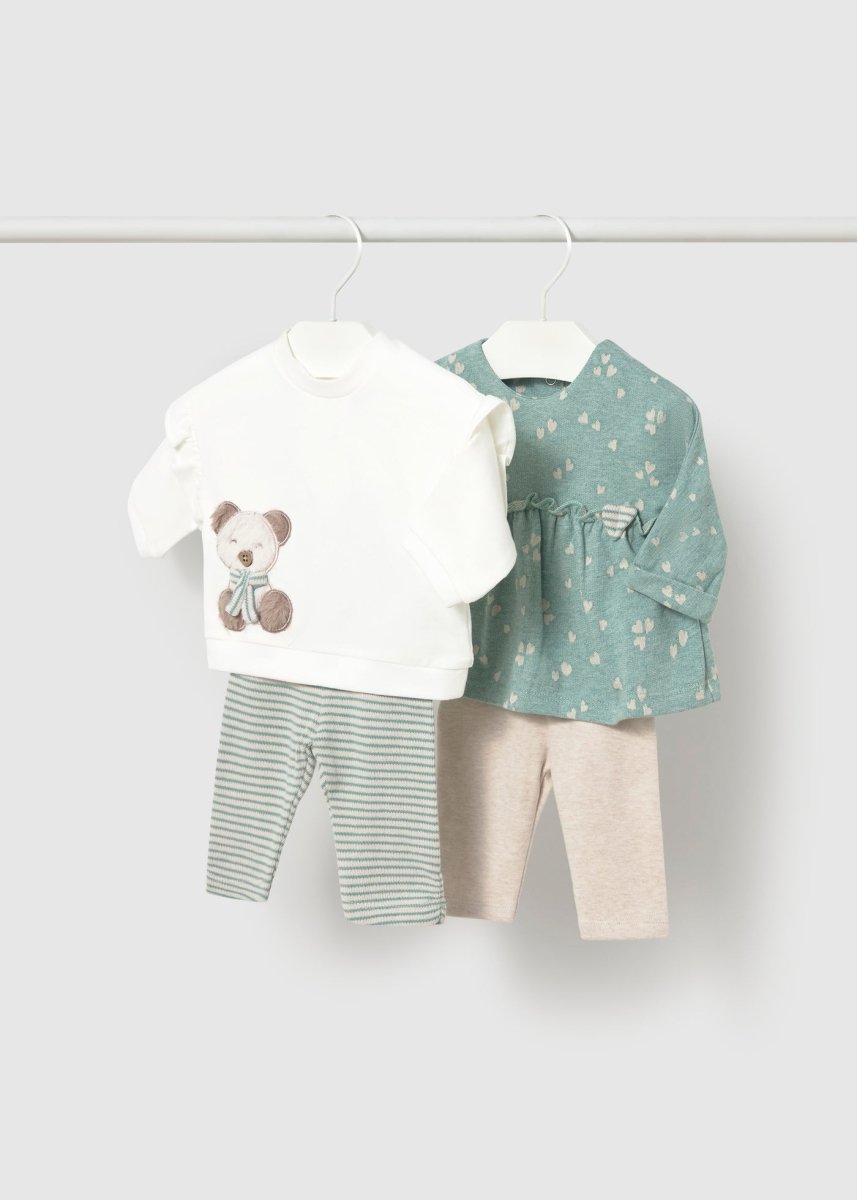 Ensemble 4 pièces en coton Mayoral – Sauge -Vêtements- Boutique LeoLudo-Mayoral