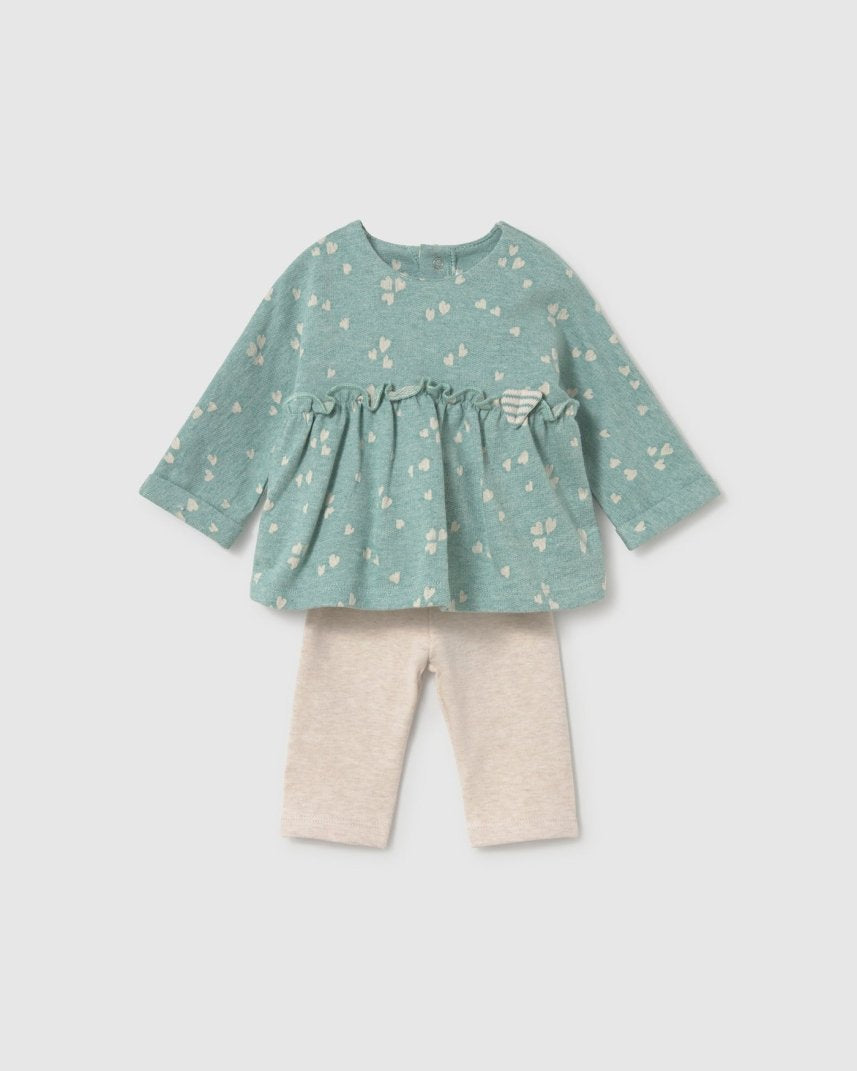Ensemble 4 pièces en coton Mayoral – Sauge -Vêtements- Boutique LeoLudo-Mayoral
