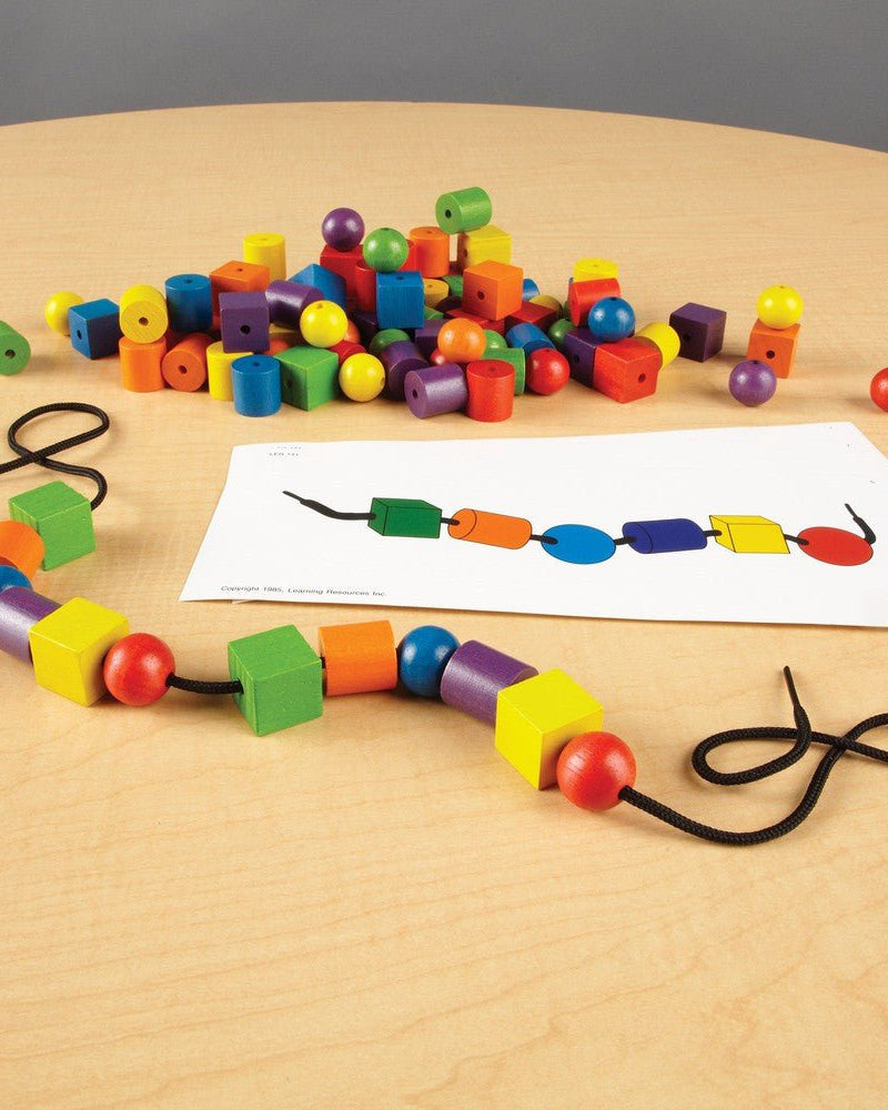 Ensemble d'activités de perles et cartes à motifs (130 pcs) - Jeux de motricité fine - Boutique LeoLudo - Learning Resources