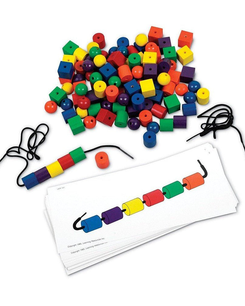 Ensemble d'activités de perles et cartes à motifs (130 pcs) - Jeux de motricité fine - Boutique LeoLudo - Learning Resources