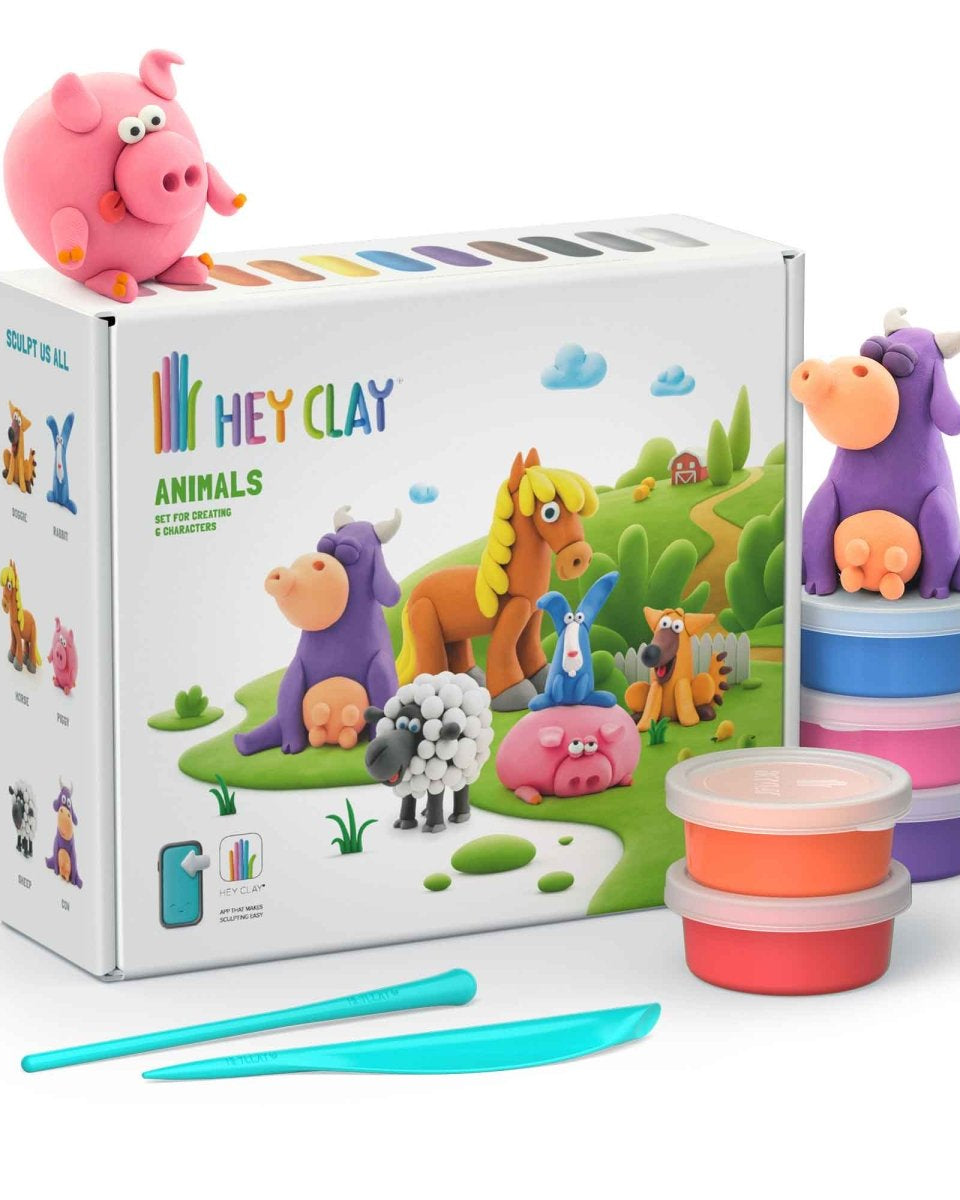 Ensemble d'argile à modeler - Les animaux - Art & bricolage - Boutique LeoLudo - Hey Clay