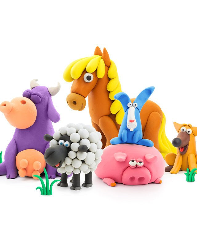 Ensemble d'argile à modeler - Les animaux - Art & bricolage - Boutique LeoLudo - Hey Clay