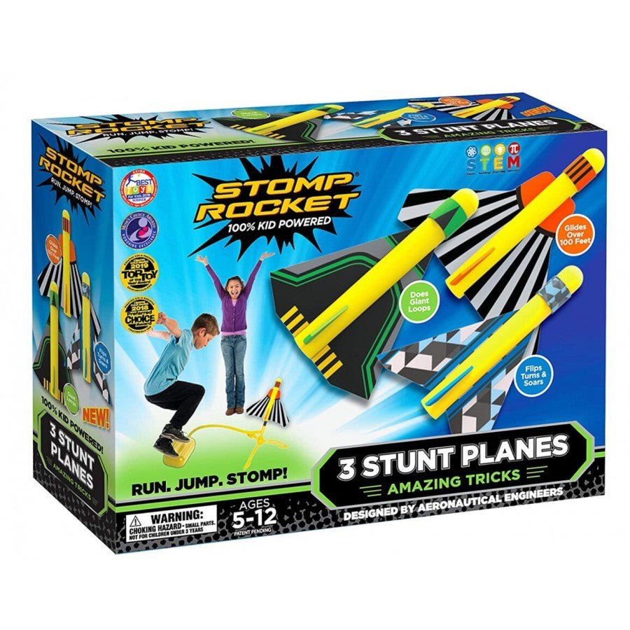 Ensemble de 3 Stomp Rocket Stunt Planes - Jeu actif - Boutique LeoLudo - Stomp Racers