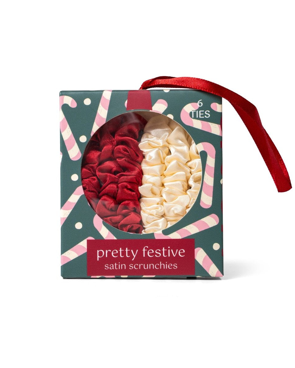 Ensemble de chouchous en satin - Édition des Fêtes (6 mcx) -Accessoires cheveux- Boutique LeoLudo-Canadian Gift Concept