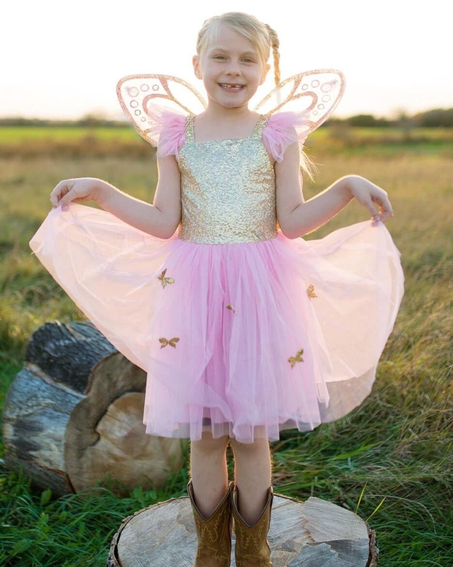 Ensemble jupe et ailes de papillon doré (5 - 7 ans) - Costumes - Boutique LeoLudo - Great Pretenders