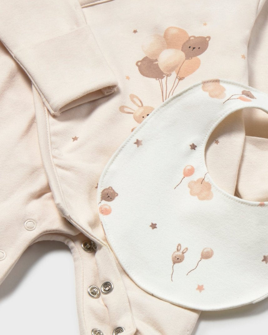 Ensemble naissance 3 pièces Mayoral – Écru -Vêtements- Boutique LeoLudo-Mayoral