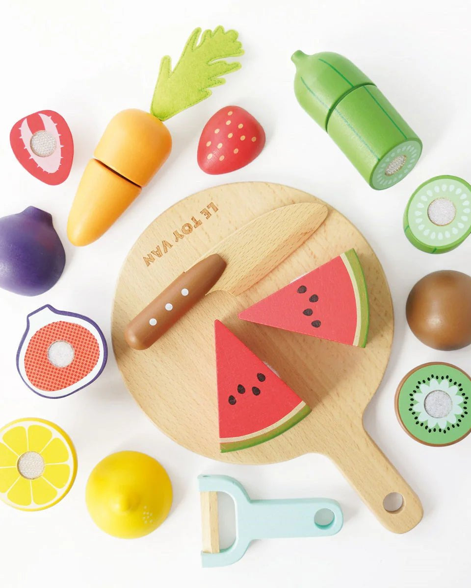 Ensemble planche à découper & aliments à trancher - Jouets d'imitation - Boutique LeoLudo - Le Toy Van