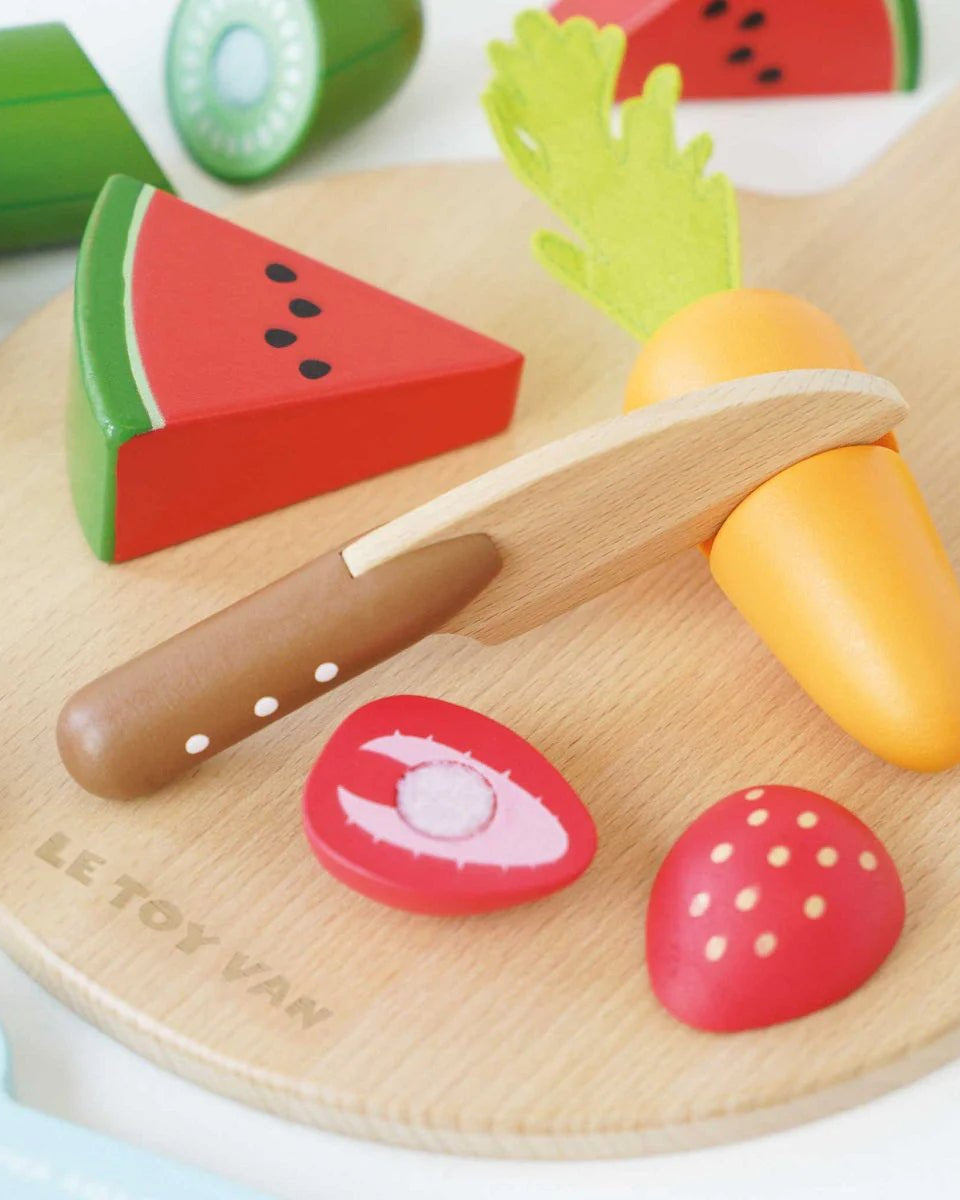 Ensemble planche à découper & aliments à trancher - Jouets d'imitation - Boutique LeoLudo - Le Toy Van