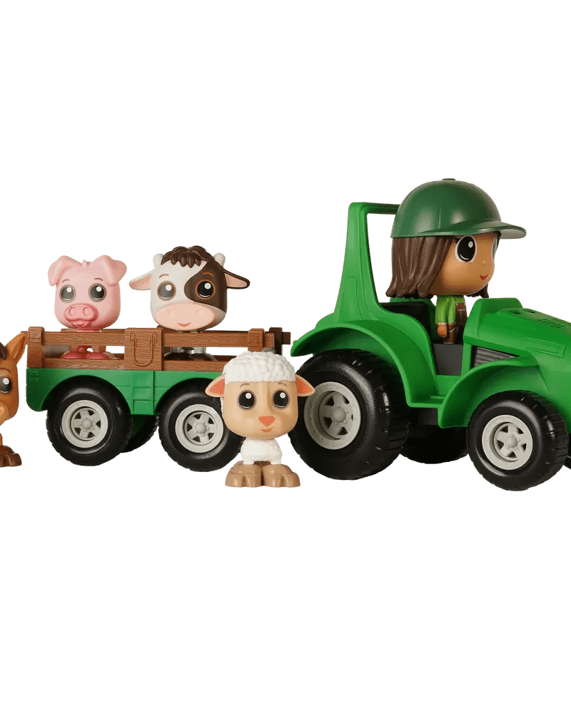 Ensemble Tracteur & Remorque avec Figurine – 3 personnages au choix - Véhicules de jeu - Boutique LeoLudo - Flek
