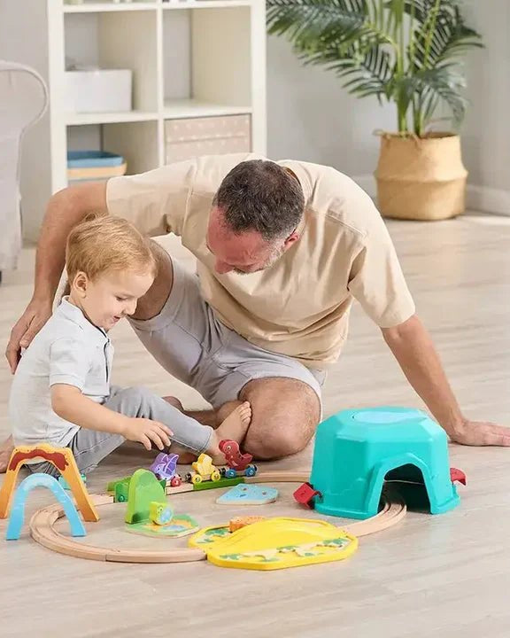 Ensemble Train et Dinosaures avec Seau de Rangement - Ensembles de jeu - Boutique LeoLudo - Hape