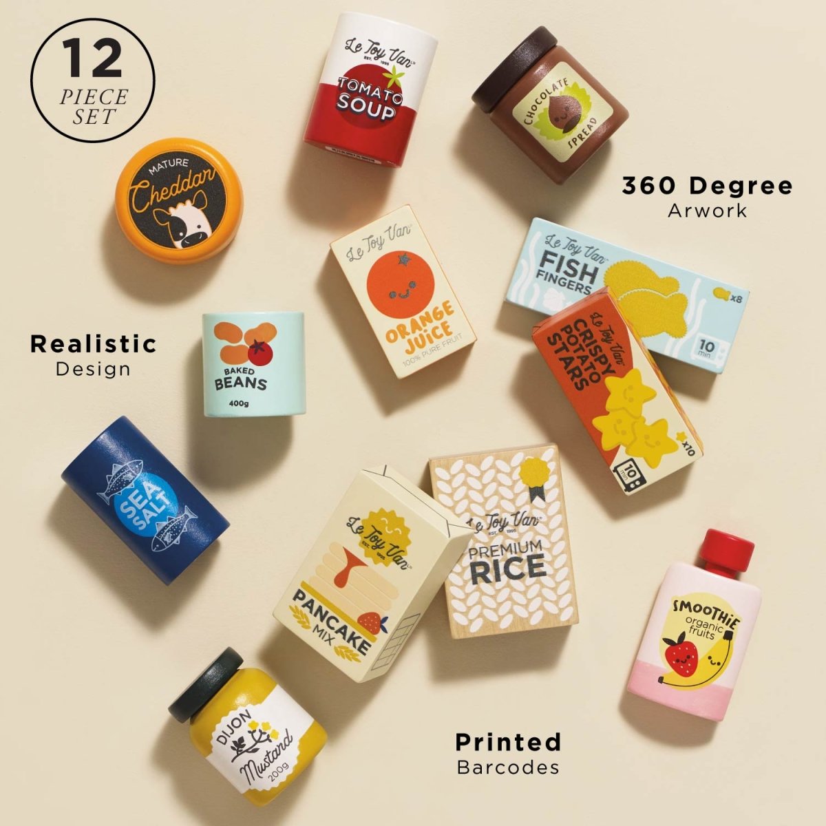 Épicerie de la semaine – Ensemble de nourriture en bois (12 pcs) -Jouets d'imitation- Boutique LeoLudo-Le Toy Van