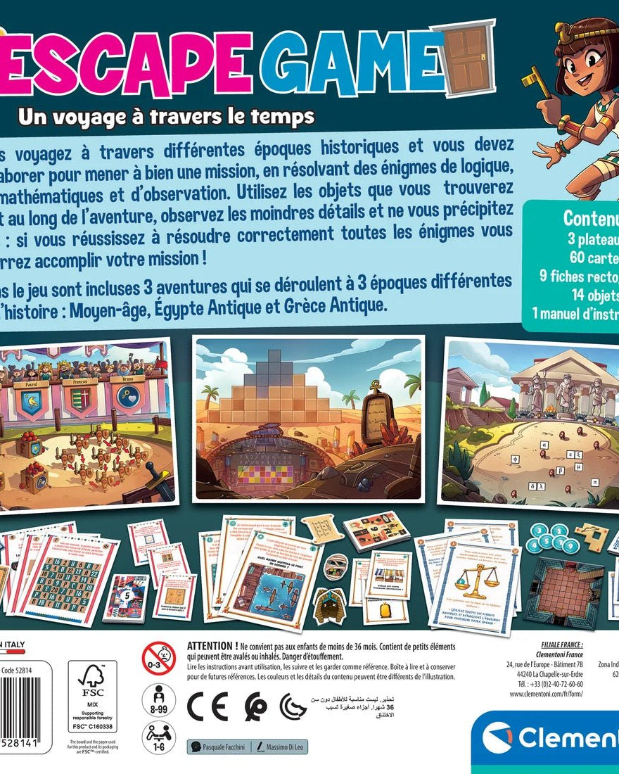 Escape Game – Un voyage à travers le temps -Jeux de société- Boutique LeoLudo-Clementoni
