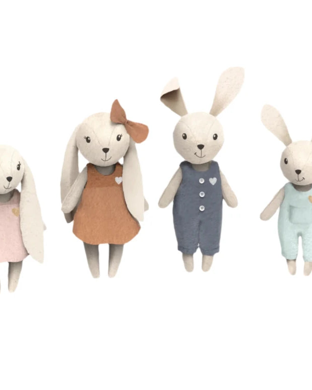 Famille de lapins en tissu - Figurines - Boutique LeoLudo - Speedy Monkey