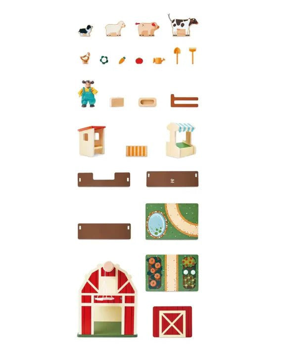 Ferme en bois – Ensemble de jeu Happy Farm - Ensembles de jeu - Boutique LeoLudo - Hape