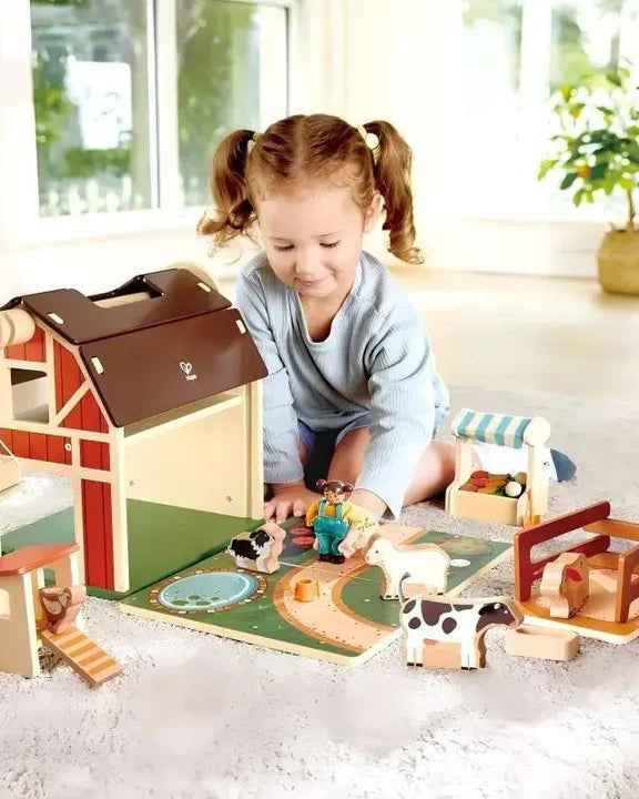 Ferme en bois – Ensemble de jeu Happy Farm - Ensembles de jeu - Boutique LeoLudo - Hape