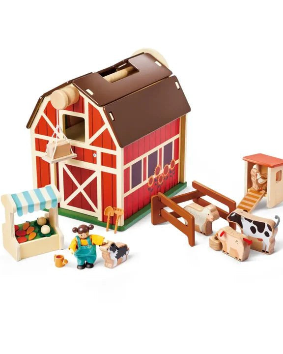 Ferme en bois – Ensemble de jeu Happy Farm - Ensembles de jeu - Boutique LeoLudo - Hape