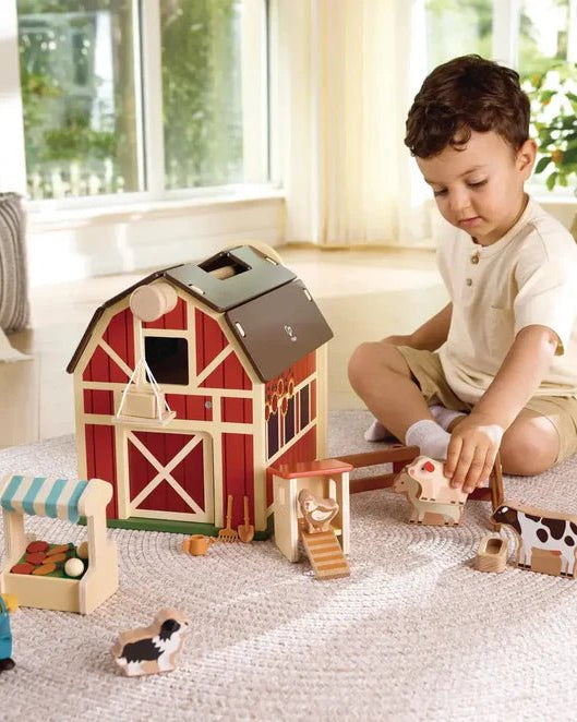 Ferme en bois – Ensemble de jeu Happy Farm - Ensembles de jeu - Boutique LeoLudo - Hape