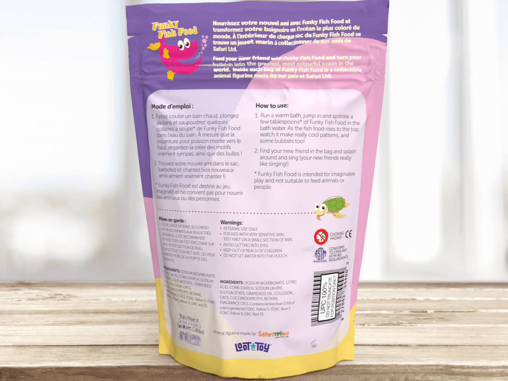 Funky Fish Food — Sels de bain moussants Swoon Maroon avec figurine marine - Jouets de bain - Boutique LeoLudo - Loot