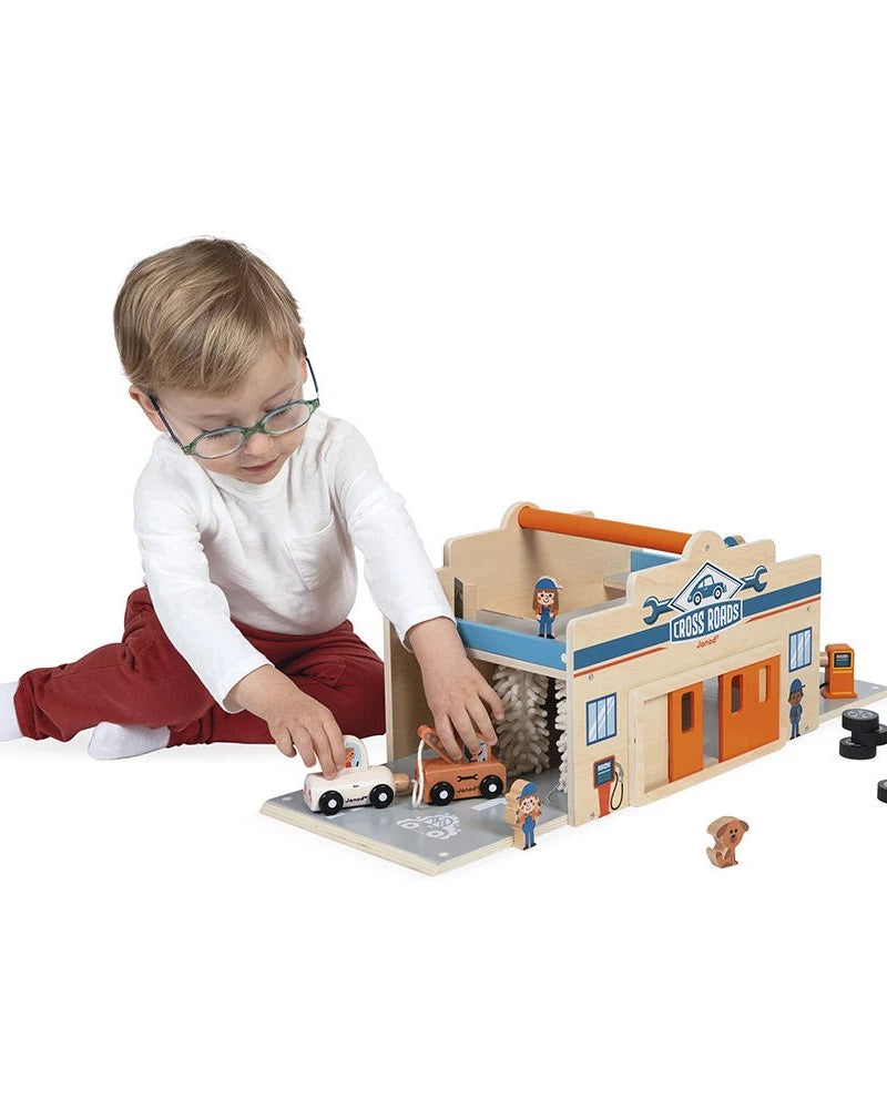 Garage en bois Ville - Cross Roads - Ensembles de jeu - Boutique LeoLudo - Tender Leaf Toys