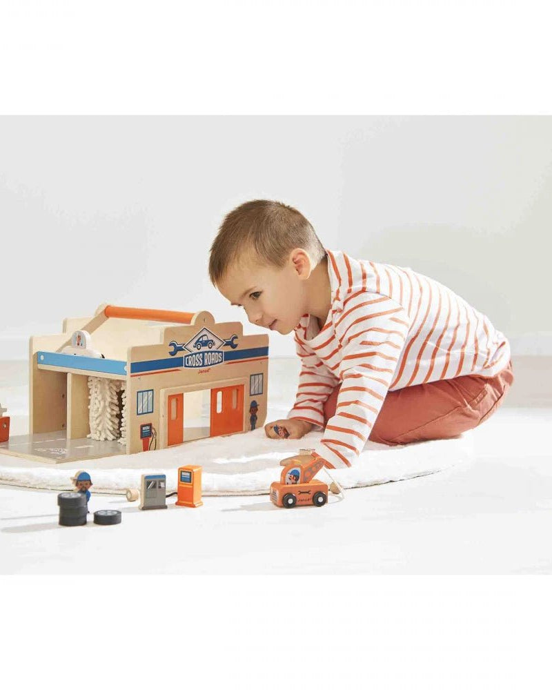 Garage en bois Ville - Cross Roads - Ensembles de jeu - Boutique LeoLudo - Tender Leaf Toys