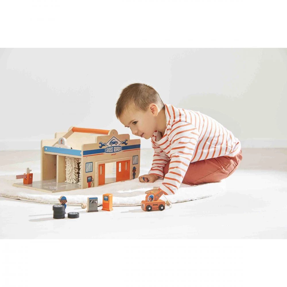 Garage en bois Ville - Cross Roads - Ensembles de jeu - Boutique LeoLudo - Tender Leaf Toys