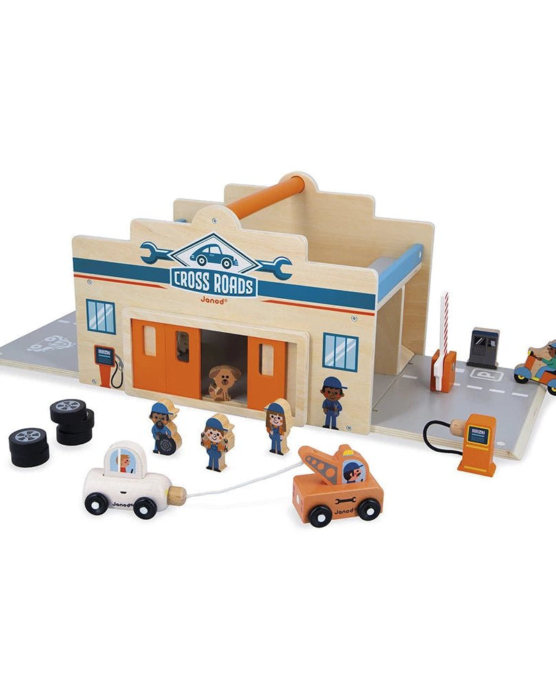 Garage en bois Ville - Cross Roads - Ensembles de jeu - Boutique LeoLudo - Tender Leaf Toys
