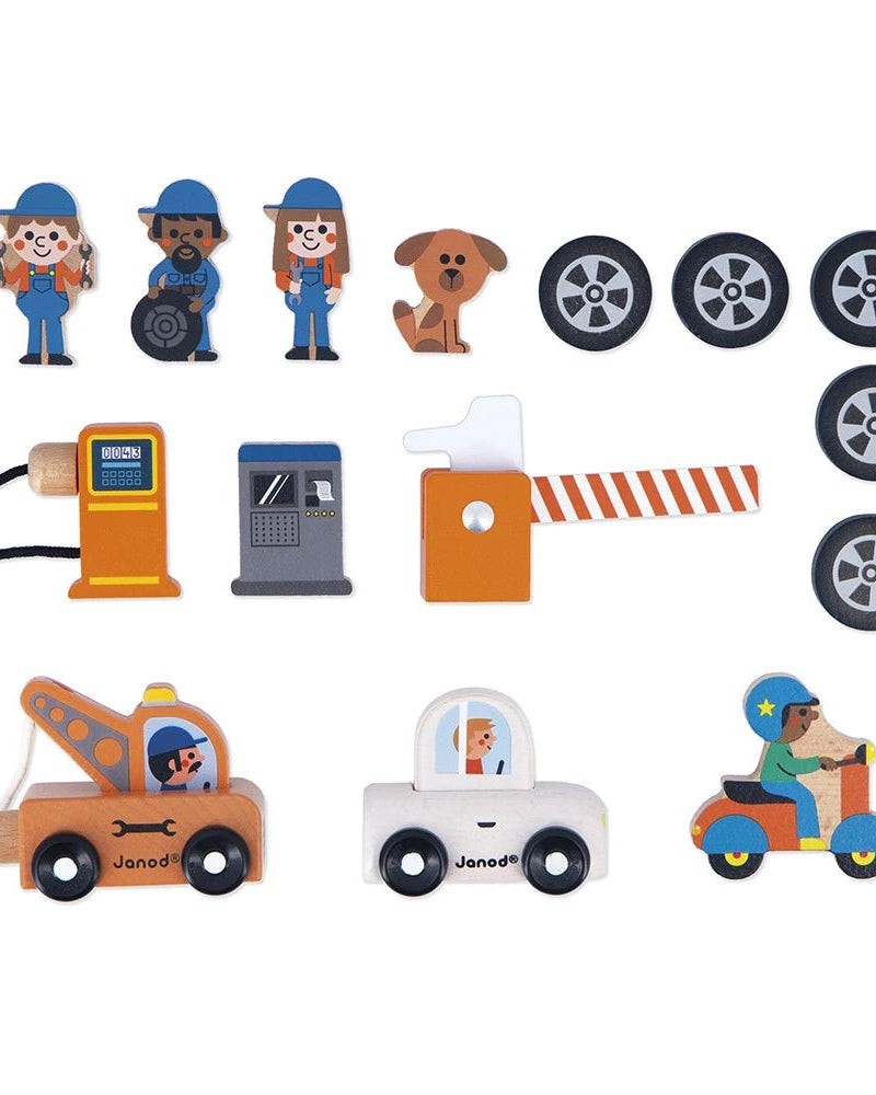 Garage en bois Ville - Cross Roads - Ensembles de jeu - Boutique LeoLudo - Tender Leaf Toys