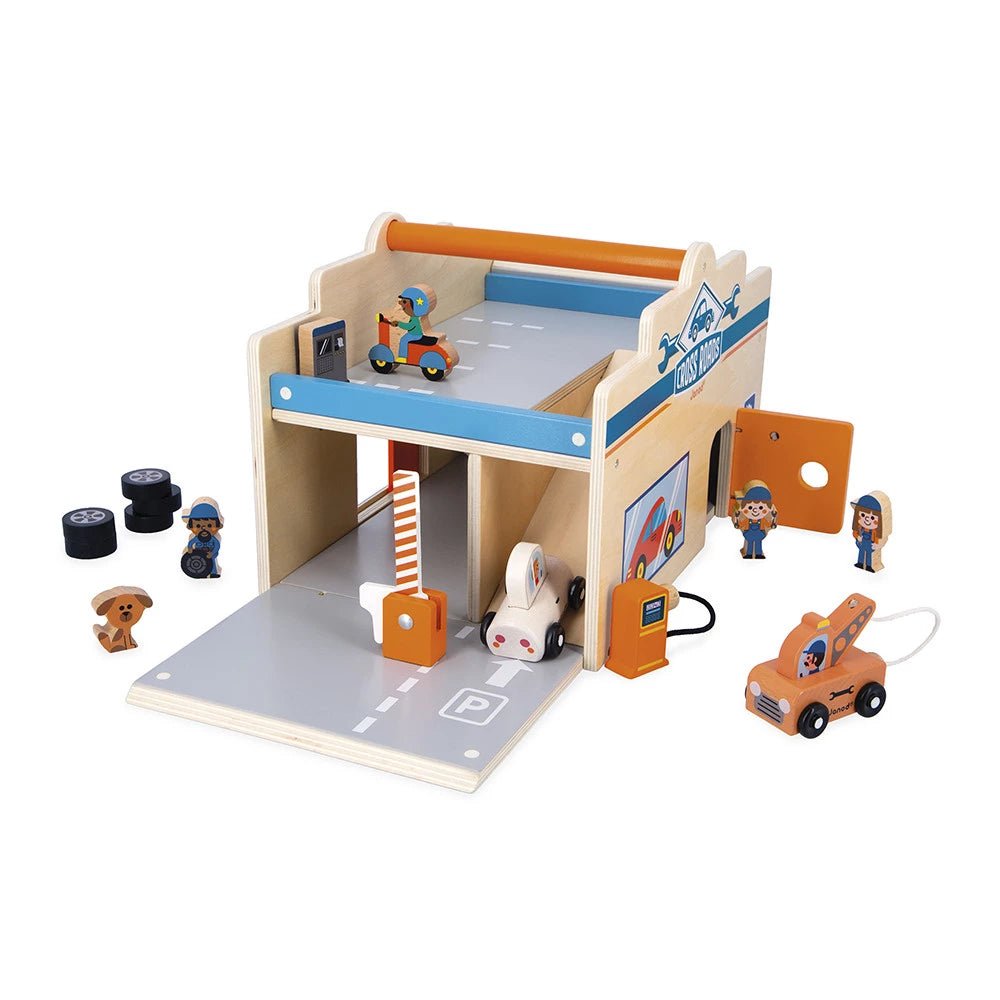 Garage en bois Ville - Cross Roads - Ensembles de jeu - Boutique LeoLudo - Tender Leaf Toys