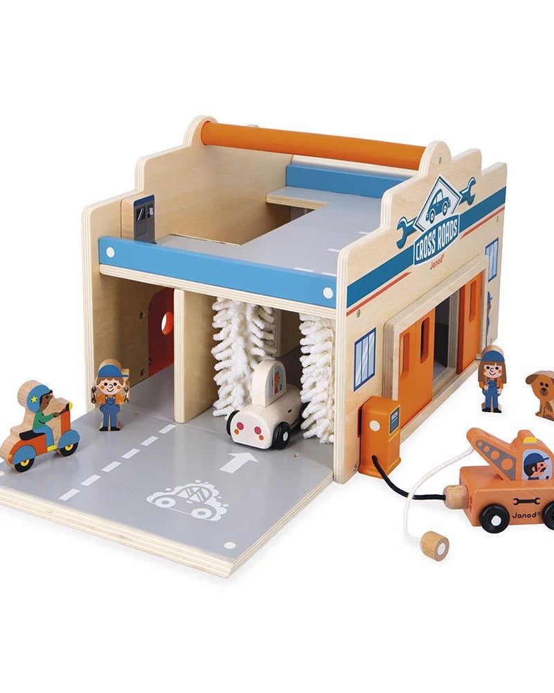 Garage en bois Ville - Cross Roads - Ensembles de jeu - Boutique LeoLudo - Tender Leaf Toys