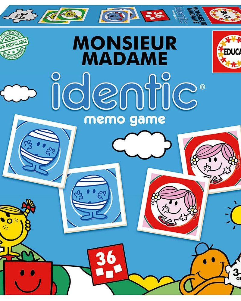 Identic - Jeu de mémo Monsieur Madame (FR) -Jeux de société- Boutique LeoLudo-Educa