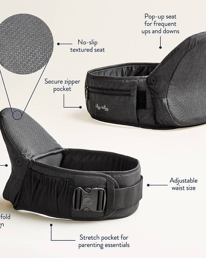Itzy Hold & Fold™ – Porte-bébé siège de hanche -Équipement bébé- Boutique LeoLudo-Itzy Ritzy Canada