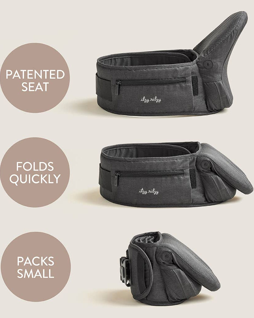 Itzy Hold & Fold™ – Porte-bébé siège de hanche -Équipement bébé- Boutique LeoLudo-Itzy Ritzy Canada