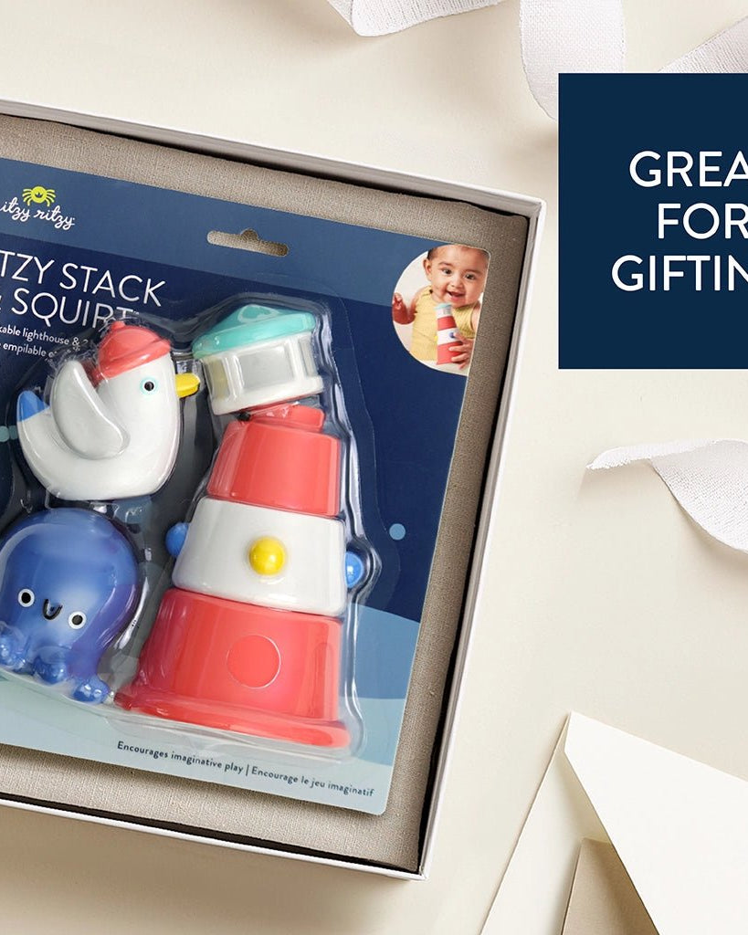 Itzy Stack & Squirt™ – Phare et animaux de bain -Jouets de bain- Boutique LeoLudo-Itzy Ritzy Canada